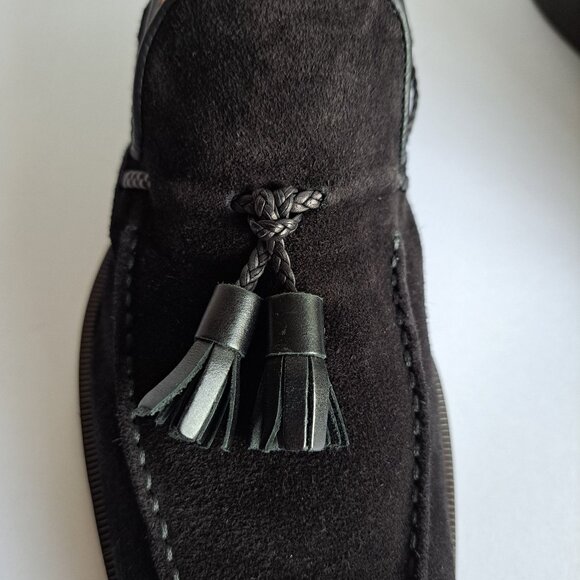NEW Di Bianco Men\'s Black Suede Tassel Loafers Slip On Shoes Size 10.5 main image 6